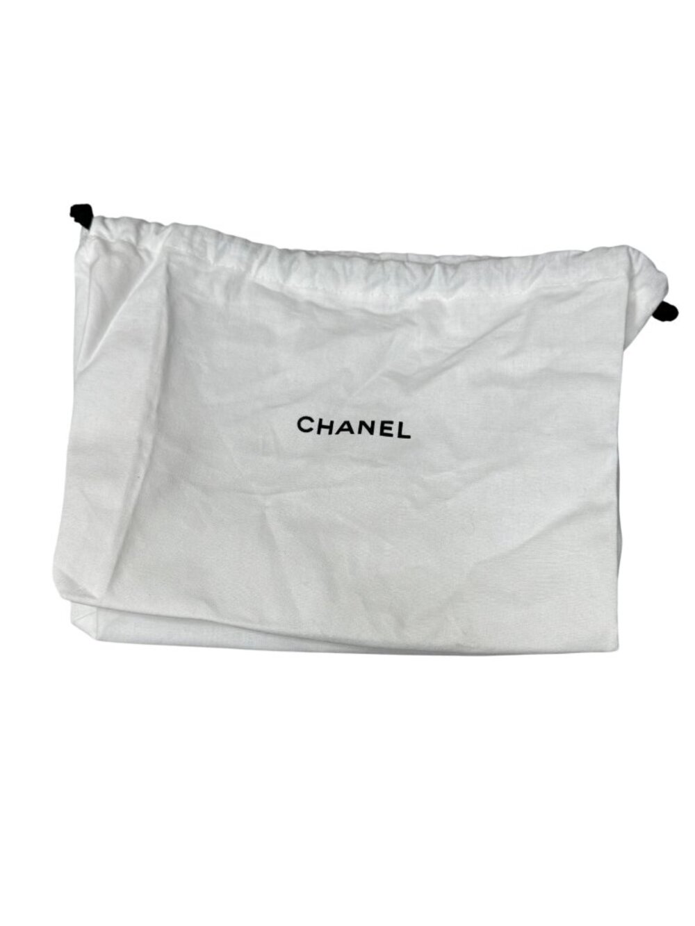 Chanel White Drawstring Logo Dust Bag 9” X 7.5” For Handbag Clutch Authentic